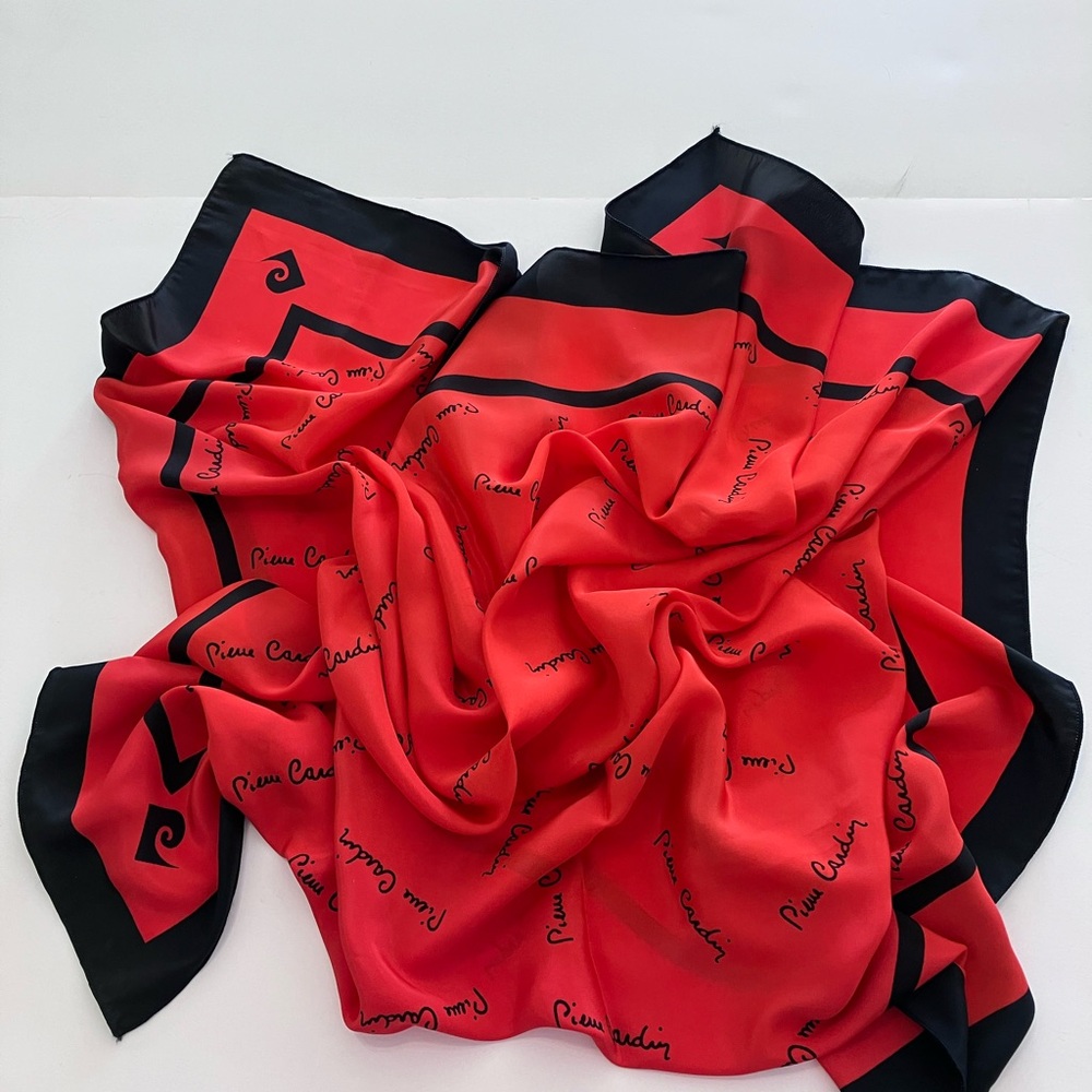 Pierre Cardin Red and Black Designer Scarf